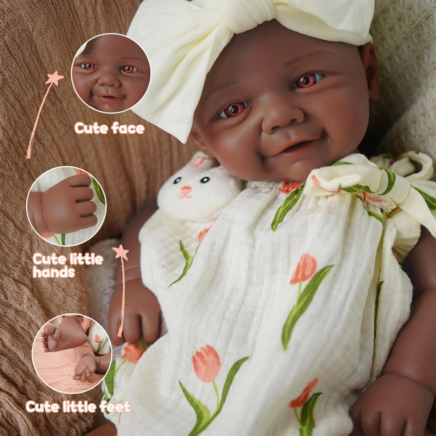 Reborn Baby Dolls That Lifelike -16.5 inch Full Body Silicone Sleeping Baby Girl Handmade Face Realistic Body Details for Children Gift