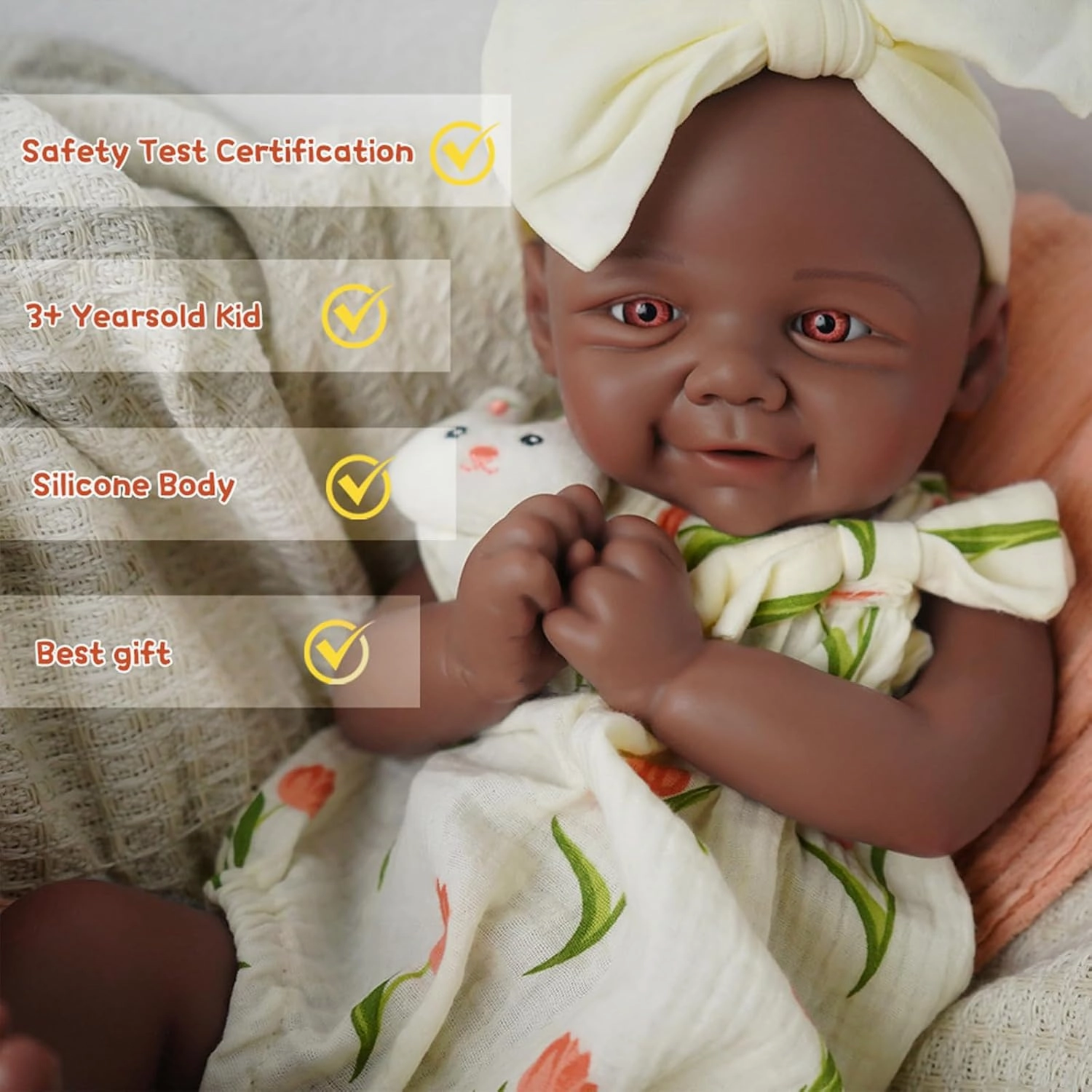 Reborn Baby Dolls That Lifelike -16.5 inch Full Body Silicone Sleeping Baby Girl Handmade Face Realistic Body Details for Children Gift