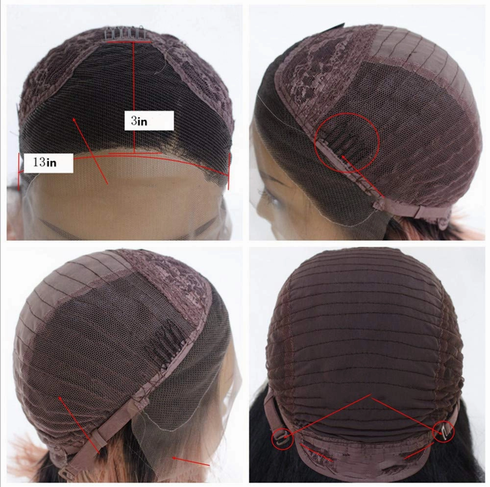 Red Lace Front Wigs Long Straight Synthetic 150% Density with Heat Resistant 13 x 4 Lace Burgundy Lace Wig 24in