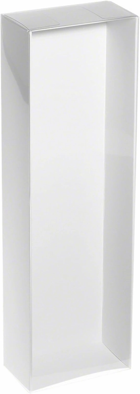 Redoll Clear Folding Display Box with White Liners and White Elastic for 11-12 inch Dolls or Action Figures, 4" W x 2.25" D x 13" H, Pack of 3