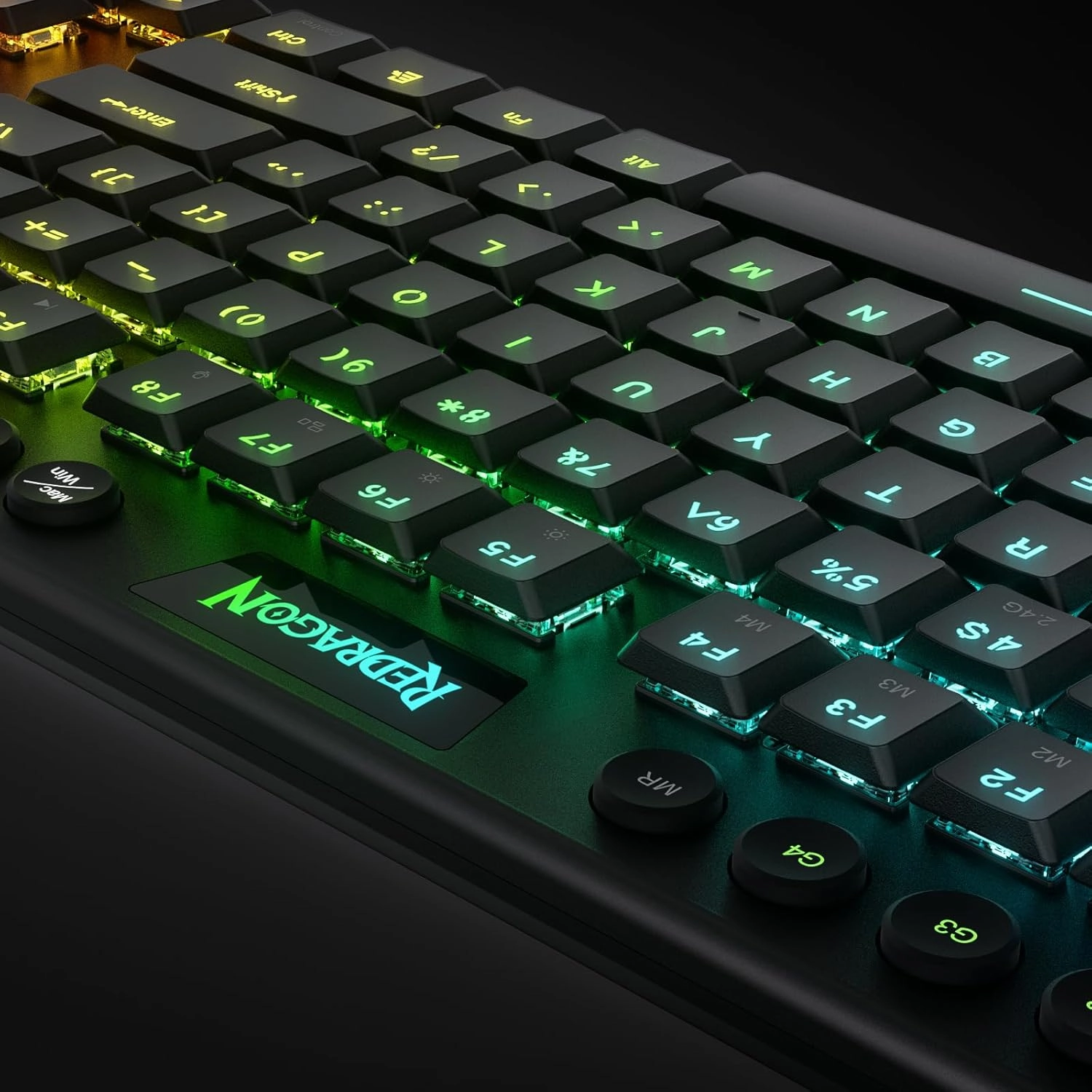 Redragon K621 Horus TKL Wireless RGB Mechanical Keyboard, 5.0 BT/2.4 Ghz/Wired Three Modes 80% Ultra-Thin Low Profile BT Keyboard w/Dedicated Media Control & Linear Red Switches, Black