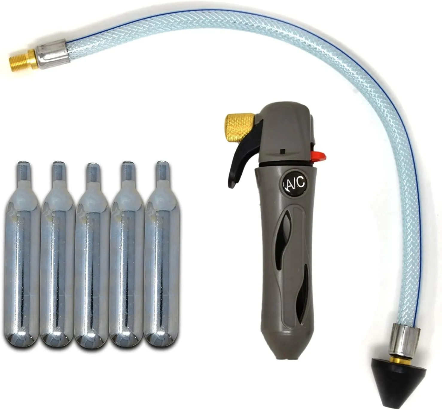 RedRock Gallo Drain Gun- with 5 Unthreaded CO2 Cartridges for A/C Condensate Line - Air Conditioner Cleaner Blaster Opener Kit with Five Cartridge Clears HVAC Clogs