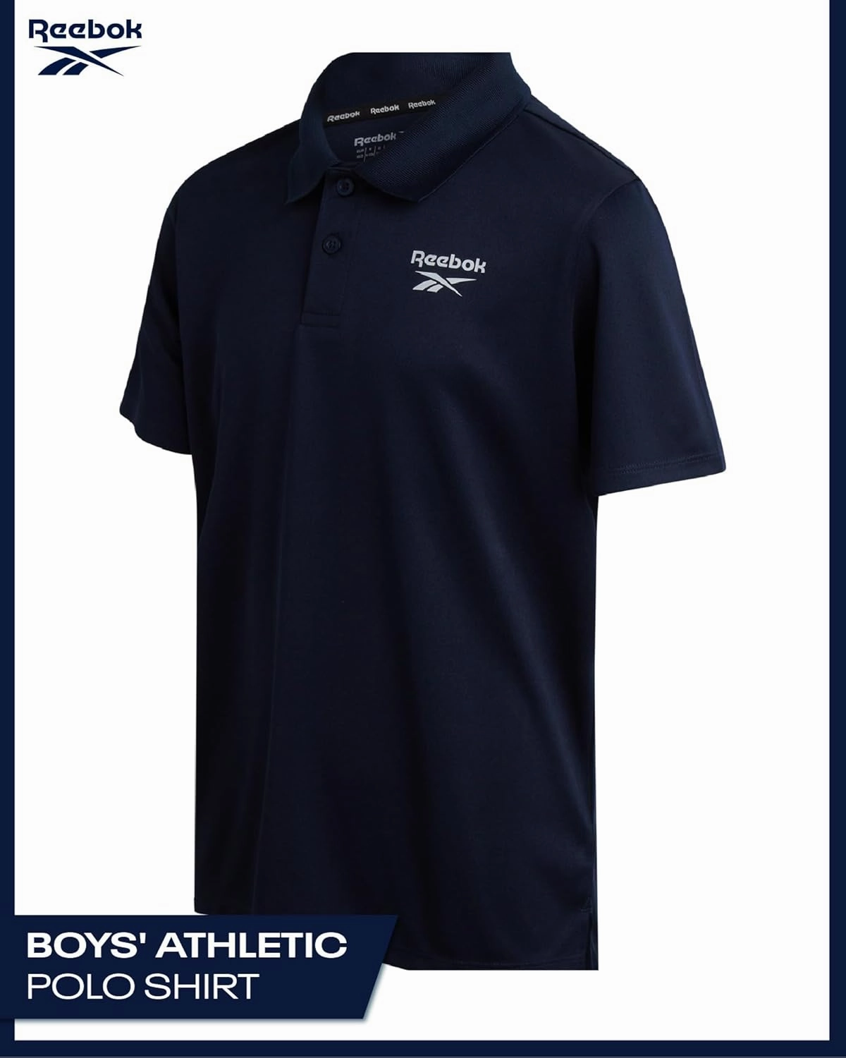 Reebok Boys Polo Shirt - Performance Golf Polo with Moisture Wicking Fabric, Short Sleeve Boys Golf Shirts (Sizes: 8-20)