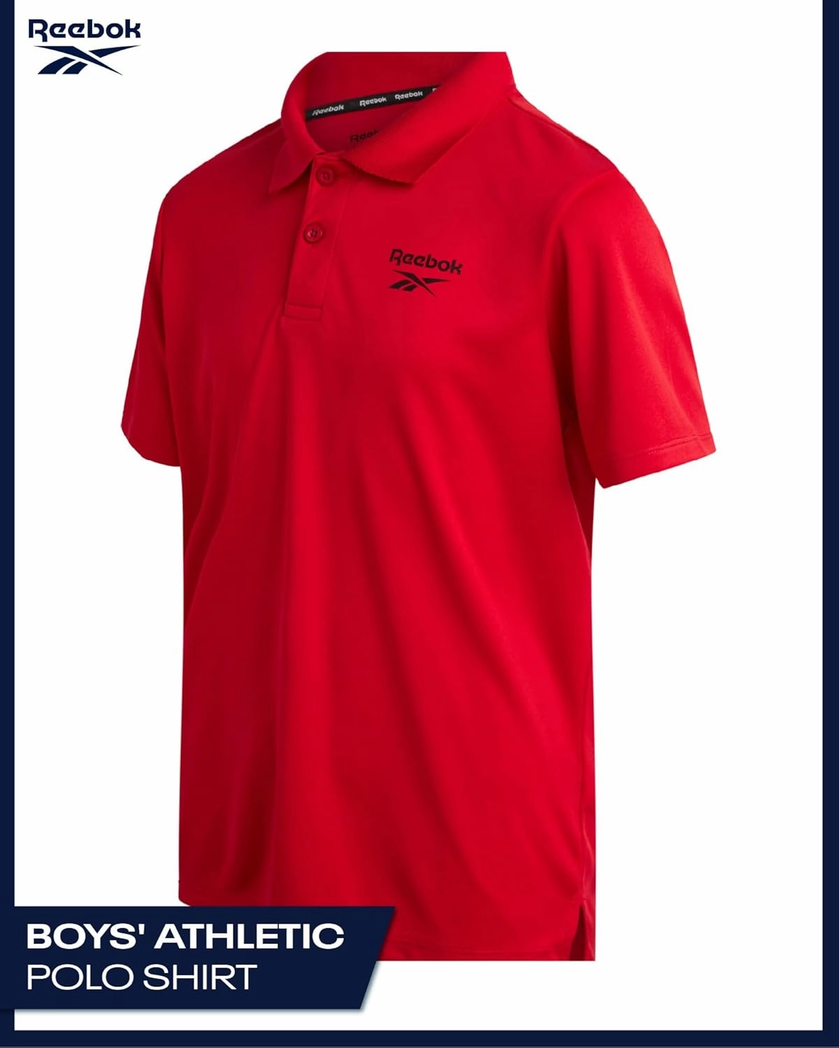 Reebok Boys Polo Shirt - Performance Golf Polo with Moisture Wicking Fabric, Short Sleeve Boys Golf Shirts (Sizes: 8-20)