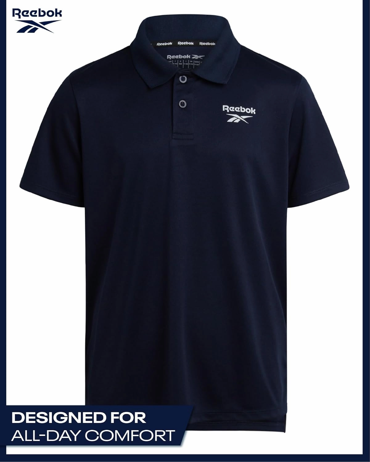 Reebok Boys Polo Shirt - Performance Golf Polo with Moisture Wicking Fabric, Short Sleeve Boys Golf Shirts (Sizes: 8-20)