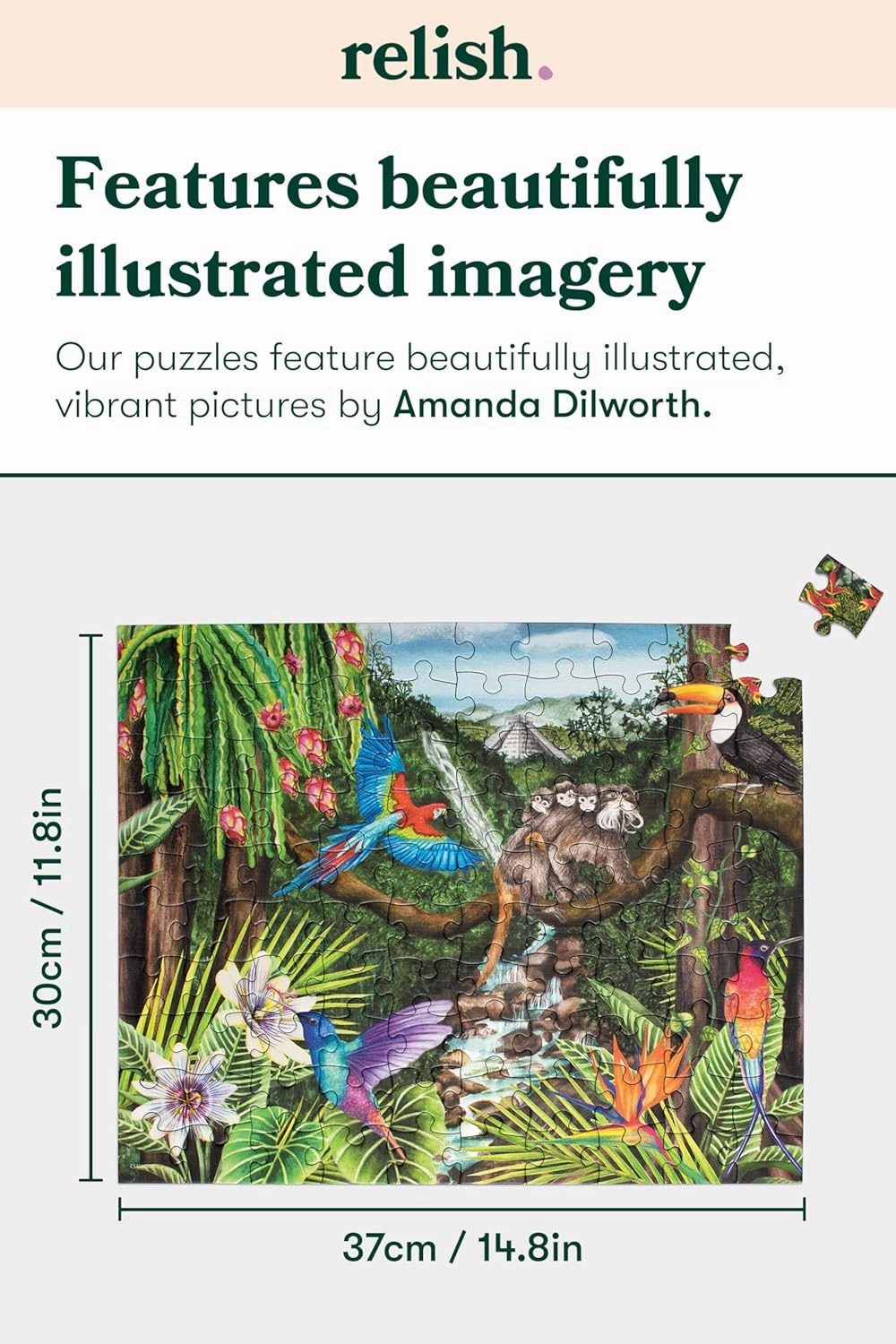 Relish 100 Piece Puzzles for Adults, Jungle Life Dementia Jigsaw Puzzle, Dementia Products for Elderly