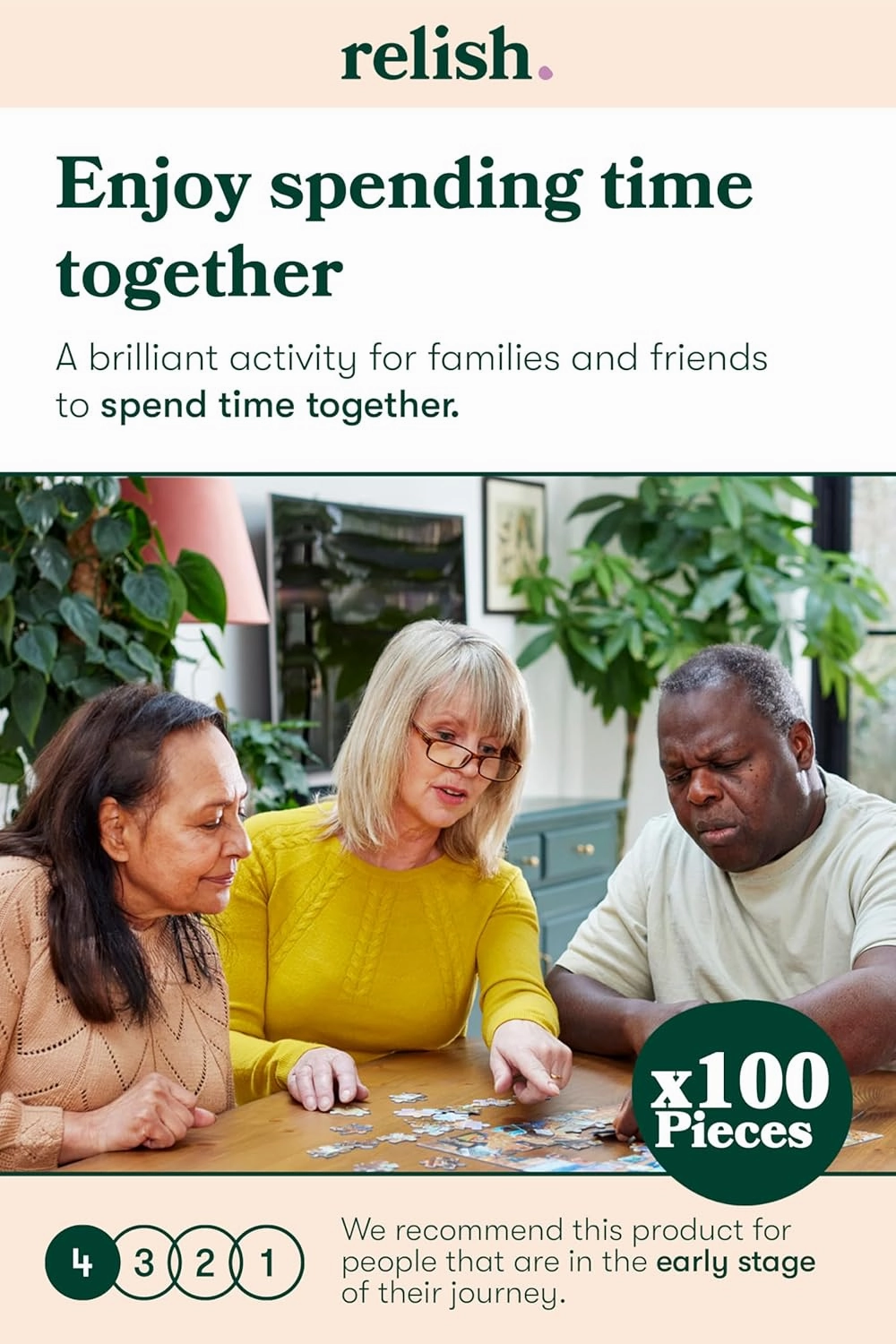Relish 100 Piece Puzzles for Adults, Jungle Life Dementia Jigsaw Puzzle, Dementia Products for Elderly