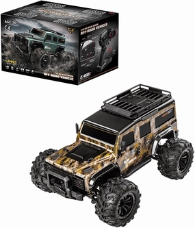 Remote Control Military Car with Lights, 1/16 Scale Full-Proportional RC Electric Mini Climbing Car, RC Off-Road Vehicle Model Creative Gifts for Adults - RTR