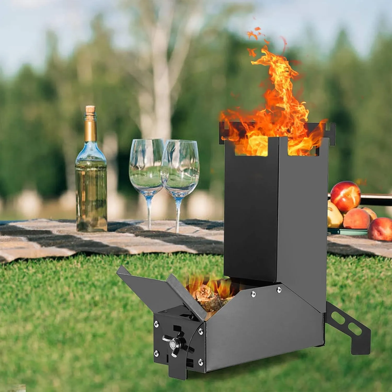 Rocket Stove Camping Stove Portable Stove for Home Outdoor Cooking Great Stainless Steel Camping Backpacking Stove Compact Wood Stove Design
