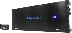 Rockville dBcomp5 Competition 3500W Mono 1-Ohm Car Amplifier, Dyno-Certified, MOSFET, Adjustable Crossover, Remote Sub Control, Perfect for Car Audio