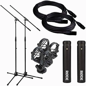 Rode M5 Matched Pair with Stands, Shockmounts, & Mogami Cables Bundle