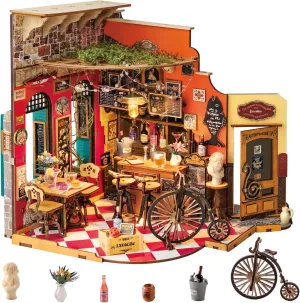 Rolife DIY Miniature House Kit for Adults, Mini Wooden Dollhouse Kit, Tiny House Diorama Building Kits-Birthday Christmas Craft Hobbies Gift for Teens Kids (Cheers Bar & Dining)