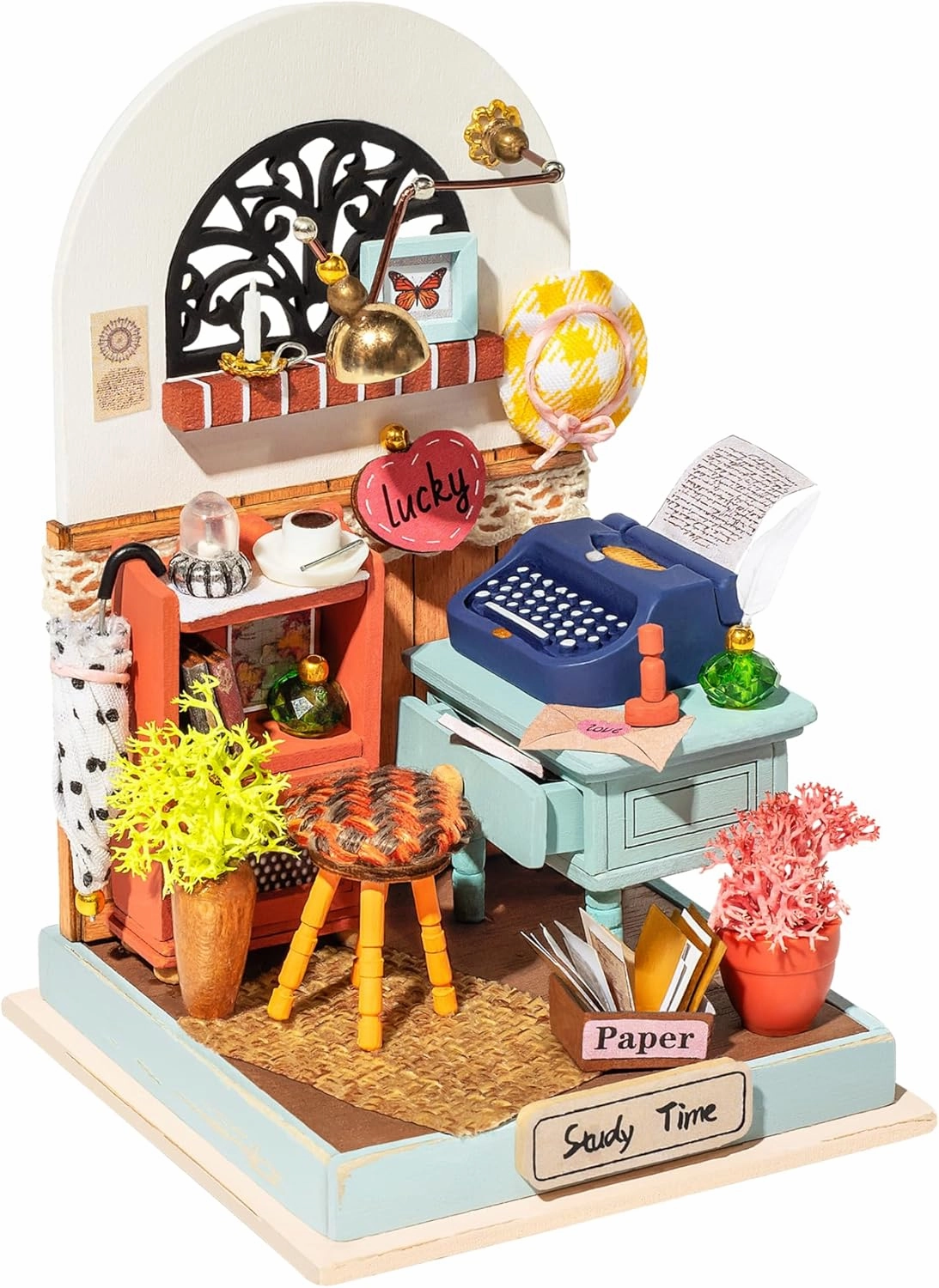 Rolife DIY Miniature Kit Mini Building Dollhouse Study, Miniature Lifestyle Mini Bookshelf Decoration, DIY Hobbies for Craftsman (Record Mood)