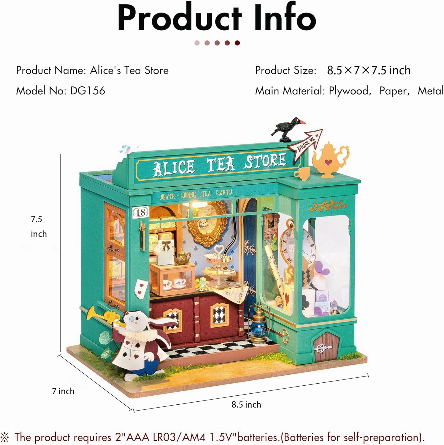 Rolife Tiny House DIY Kit for Adults and Kids-1:20 Miniature House Kit-DIY Miniature Dollhouse Kit-Hobbies for Women and Men-LED Halloween House Kits