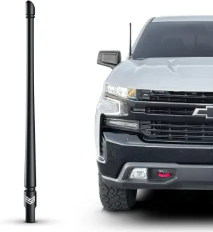 RONIN FACTORY Truck Antenna for Chevy Silverado & GMC Sierra Accessories 2014  Anti Theft - Carwash Safe Short Replacement Antenna (12 Inch Flexible)