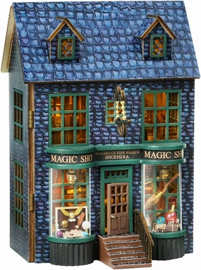 Roroom DIY Miniature and Furniture Dollhouse Kit,Mini 3D Wooden Doll House Craft Model with LED,Creative Room Idea for Valentine's Day Birthday Gift (Magic Shop-D-001)