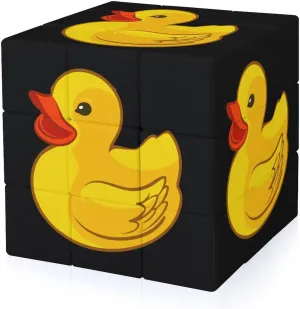 Rubber Yellow Duck Full Printing 3x3 Fidget Cube Stress Relief Magic Speed Cube for Adults