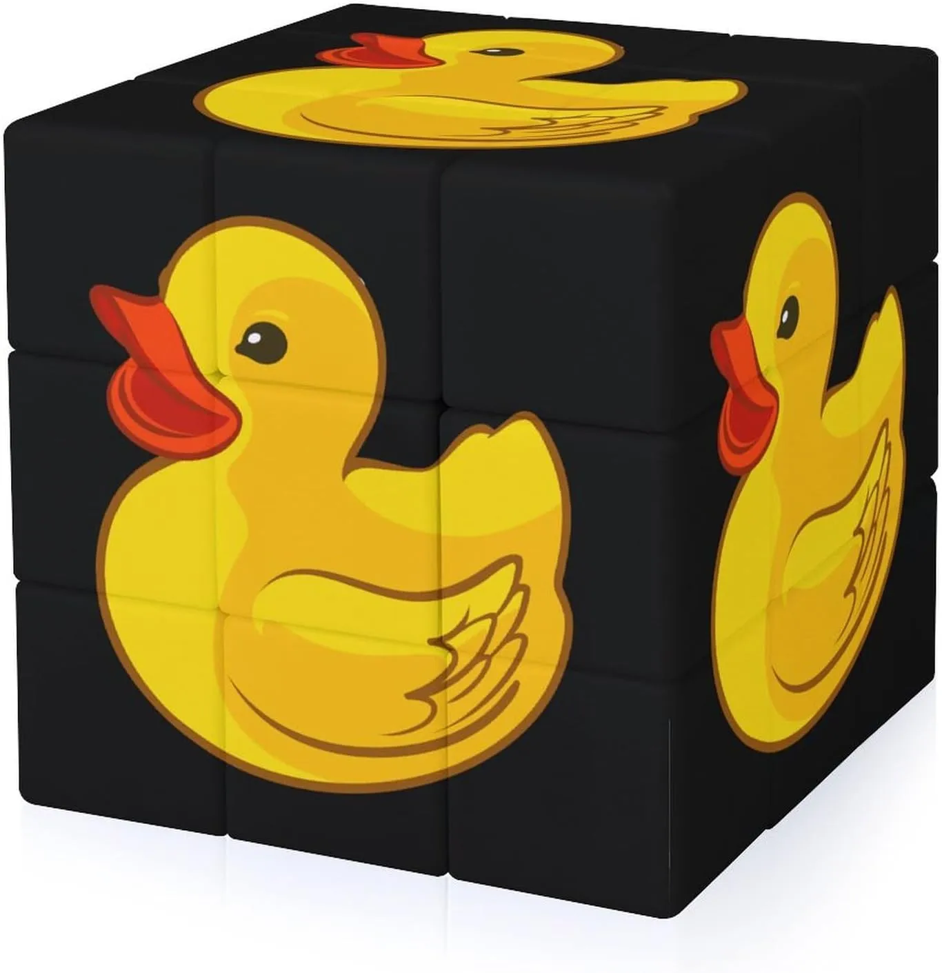Rubber Yellow Duck Full Printing 3x3 Fidget Cube Stress Relief Magic Speed Cube for Adults