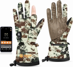 SAVIOR HEAT Heated Gloves - Camouflage Hunting, Fishing, Shooting, Cold Weather Touchscreen Gloves for Men & Women