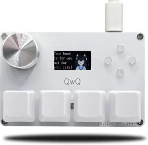 SayoDevice O3C   OSU Keyboard Rapid Trigger Hall Switches Magnetic Linear Switches Keyboard with Knob and Screen,Copy Paste,Shotcut,Macro Hotswap Mini Keypad (White)