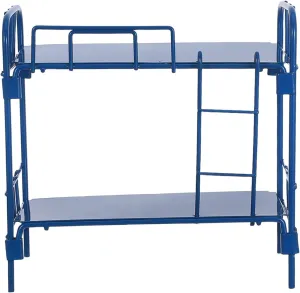 Scale Double Bed with Ladder for Bedroom Dollhouse Furniture Stylish Compact Playhouse Accessory Blue