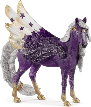 Schleich bayala Star Unicorn Flying Pegasus Figurine - Fantastic Purple and Gold Unicorn Fantasy Figurine, Bring Smile and Joy, Gift for Boys and Girls, Fans of Fantasy, Kids Age 5 