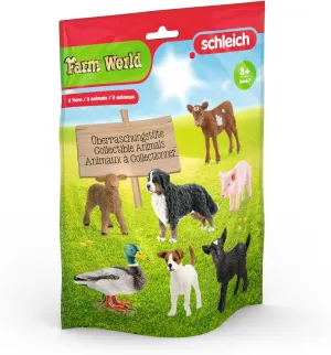 Schleich Farm World Blind Bag - Contains 3 Surprise Farm Animal Toys for Kids Ages 3 