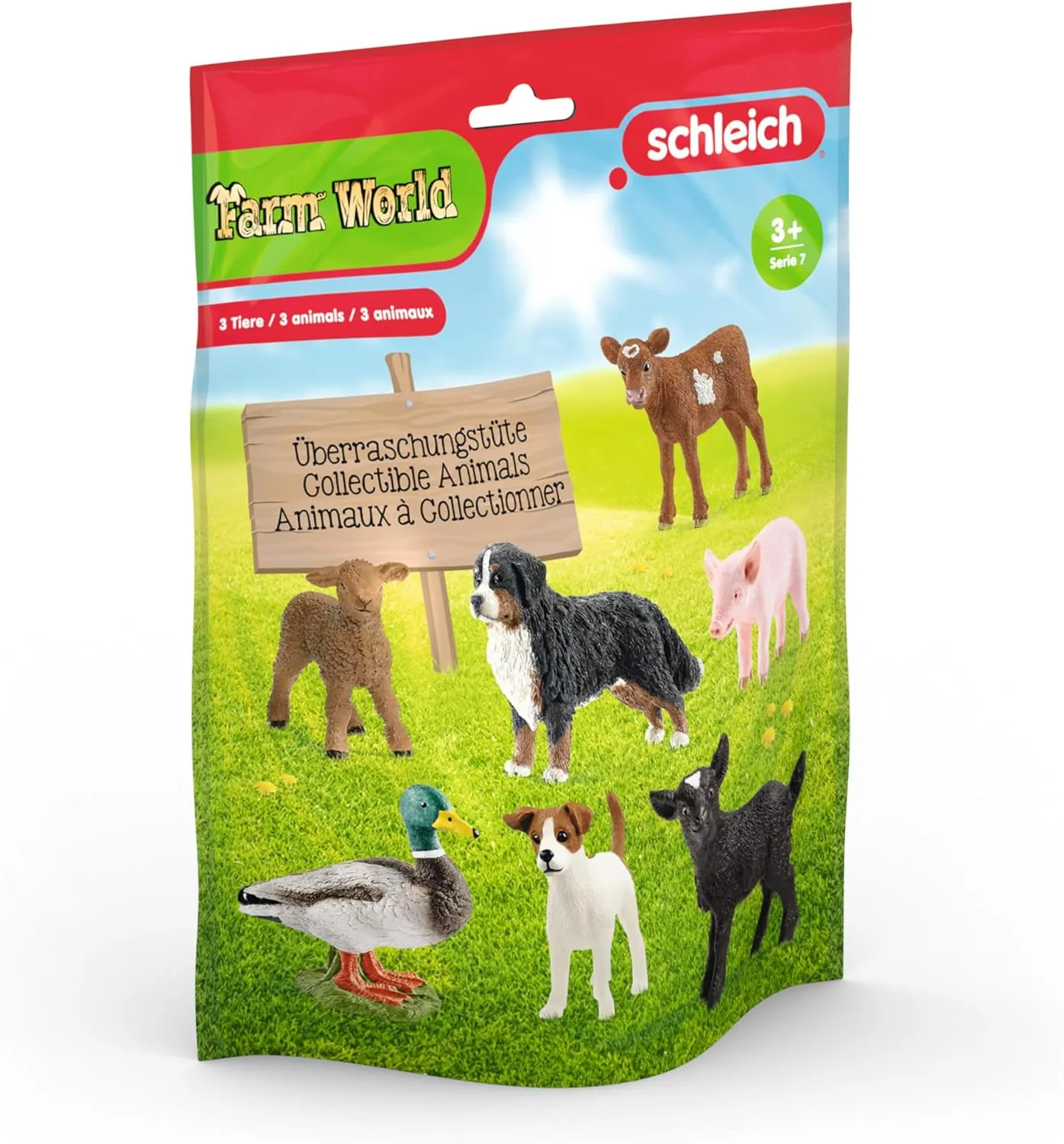 Schleich Farm World Blind Bag - Contains 3 Surprise Farm Animal Toys for Kids Ages 3 