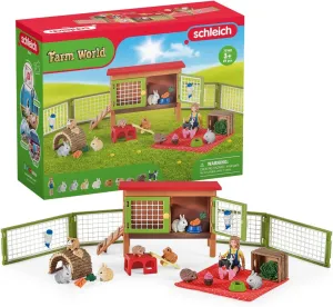 Schleich Farm World Little Pets Playset - 26-Piece Kids Toy with Picnic, Pets, Shelter, Food, Accessories, Miniature Animals for Boys and Girls