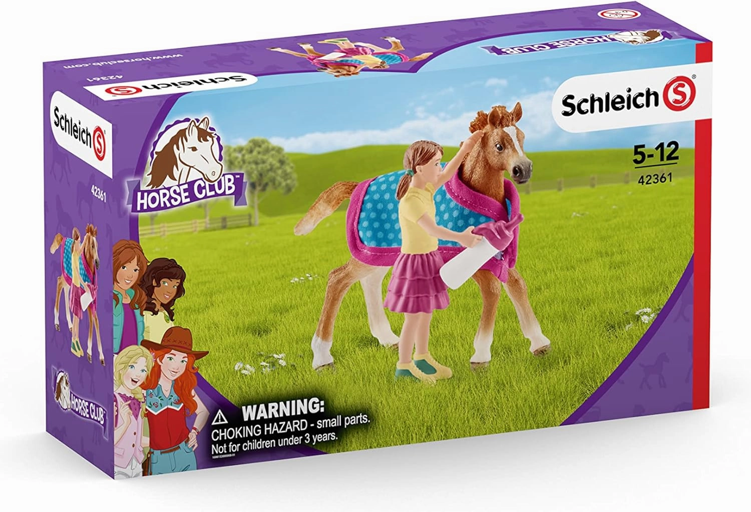 SCHLEICH Horse Club, 4-Piece Playset, Horse Toys for Girls and Boys 5-12 Years Old Foal with Blanket