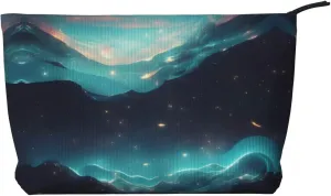Science Fiction Stars Women's corduroy cosmetic bag, portable zipper hand-held wallet, suitable for travel and daily storage of cosmetics,