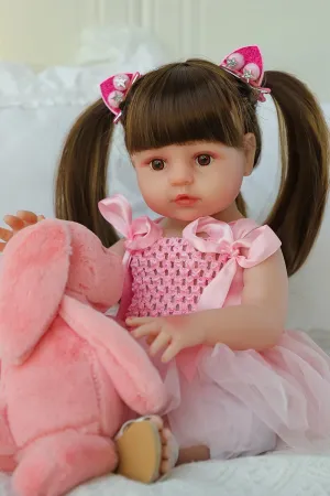 SCOM Lifelike Reborn Dolls Girl -20 Inch Realistic Baby Doll Newborn Baby Dolls，Lifelike Baby Doll Silicone Toddler Clothes Gfit Set for Age 3 