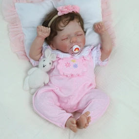 SCOM Realistic Reborn Baby Dolls Girl-18 Inch Realistic Newborn Girl Doll, Lifelike Weighted Soft Body, Christmas Birthday Gift for Kids Age 3 