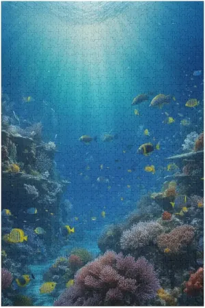 Sea Fish Diving Fantasy 500 Piece Puzzle for Adults Puzzle Puzzles 500 Pieces and Up Jigsaw Puzzles for Kids Puzzle Challenging Family Activity Fun Game Gift Idea for Mom Dad Friend 20.5x15 Inch