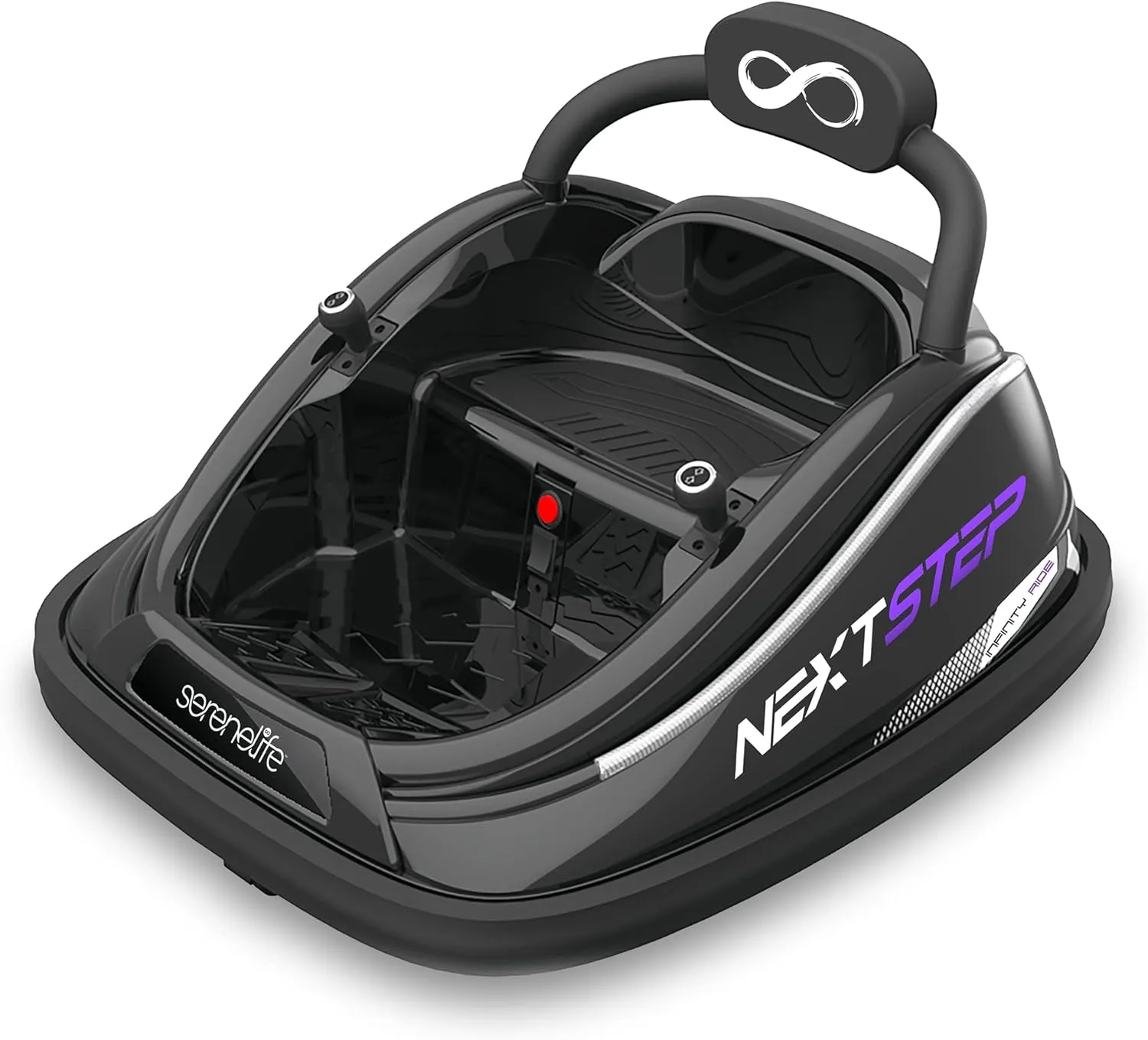 SereneLife 12V Electric Bumper Car for Kids – Remote Control Option, 360° Spin, LED Lights, Safety Belt, Kids Toddler Baby Bumper Car 3-8 Years