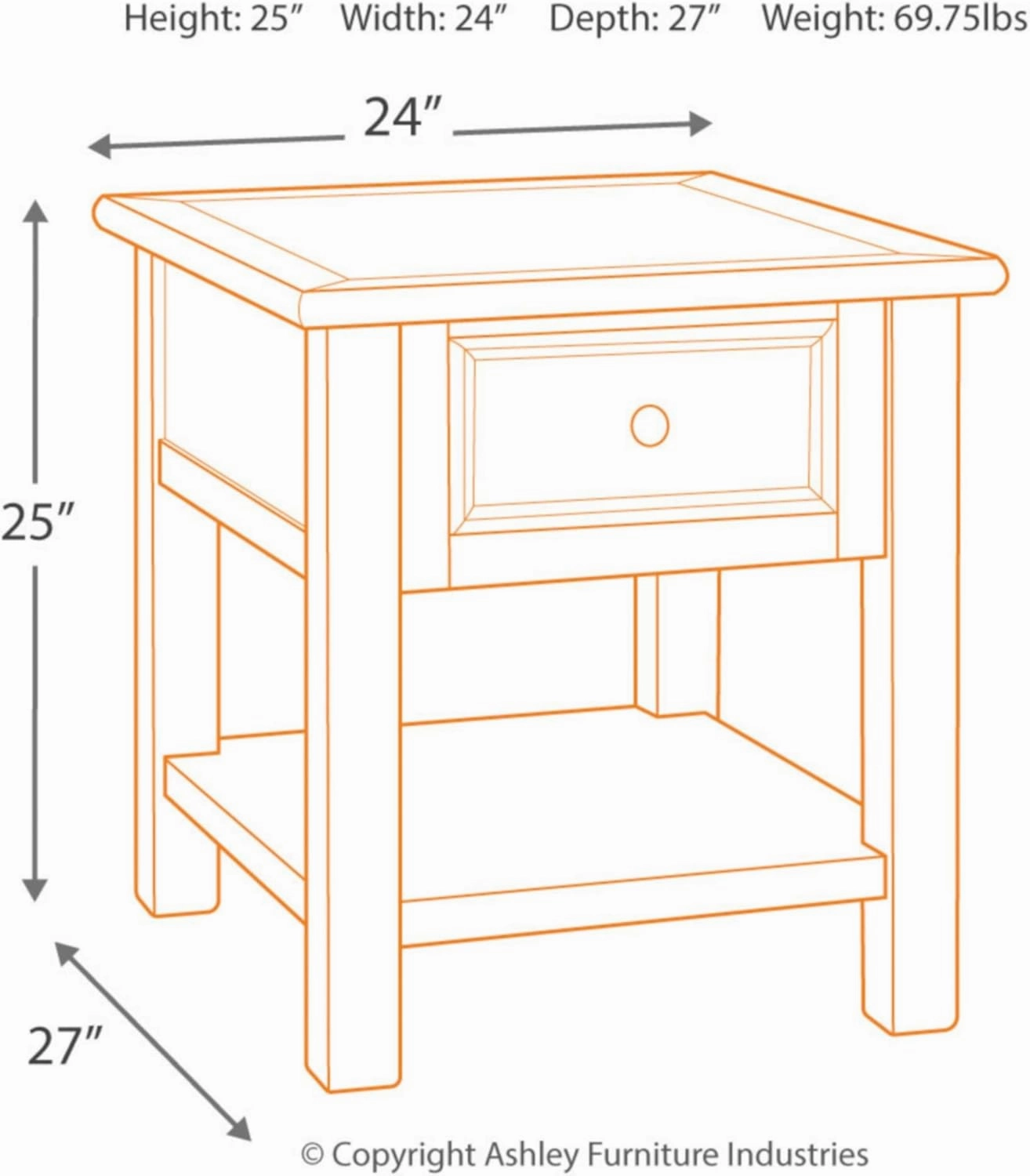 Signature Design by Ashley Bolanburg Farmhouse Square Two Tone End Table, Antique Cream