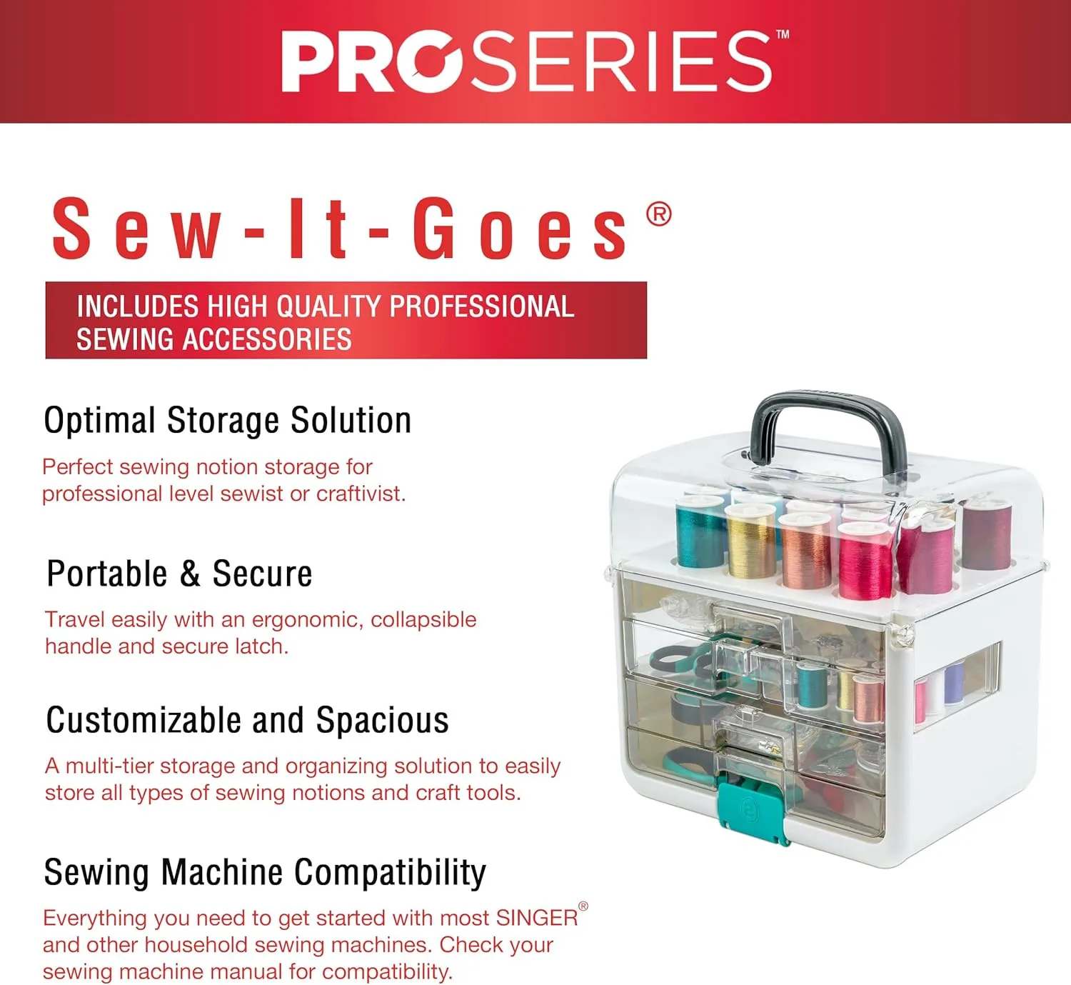 SINGER ProSeries Sew-It-Goes 356 Piece Sewing Kit and Storage System