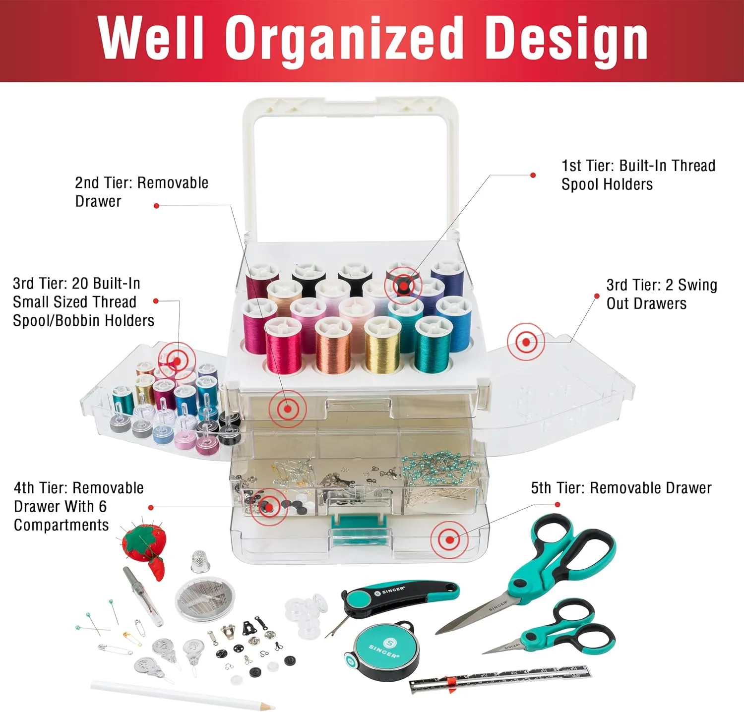 SINGER ProSeries Sew-It-Goes 356 Piece Sewing Kit and Storage System