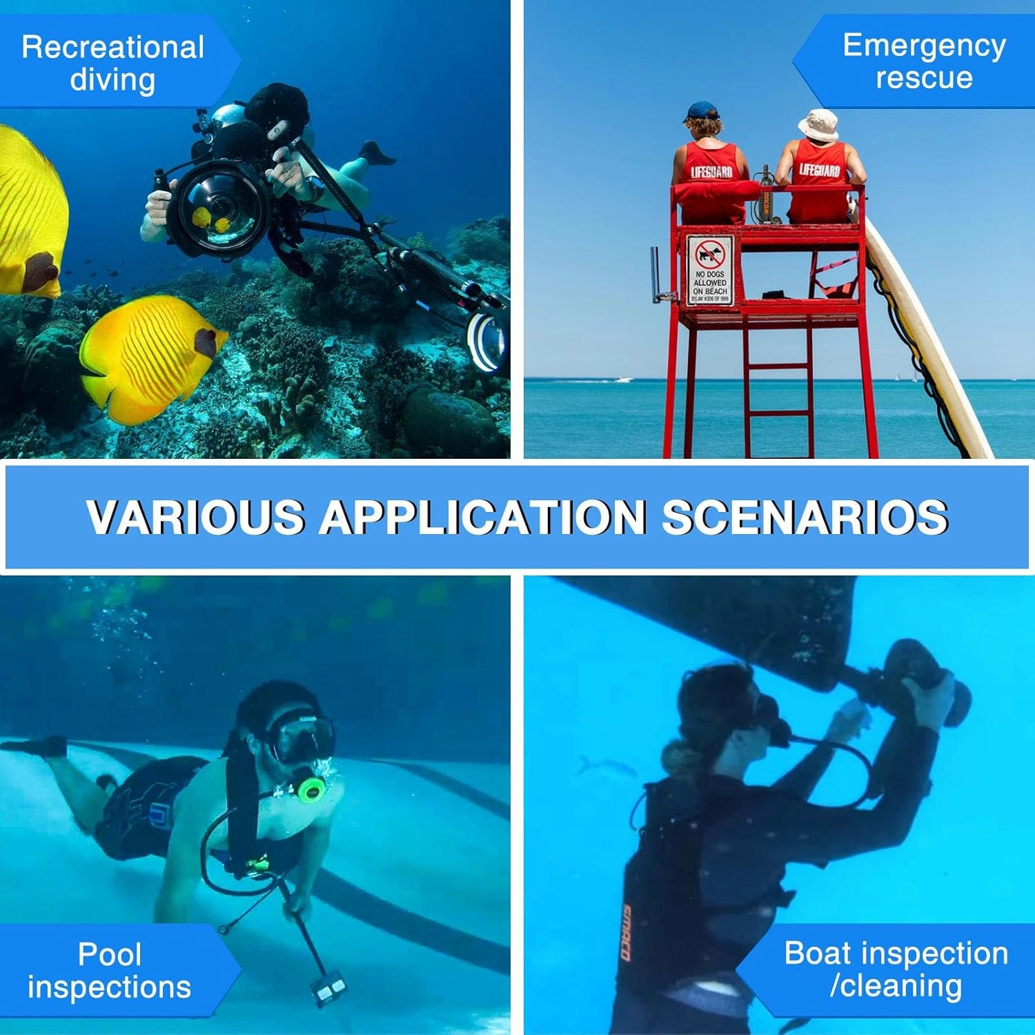 SMACO Mini Scuba Tank 1.9L Portable Diving Tank (2 Pcs) Reusable Scuba Pony Bottle Backup Dive Air Cylinder up to 30 Minutes Dive Time Family and Buddy Kit for Underwater Exploration Rescue S700