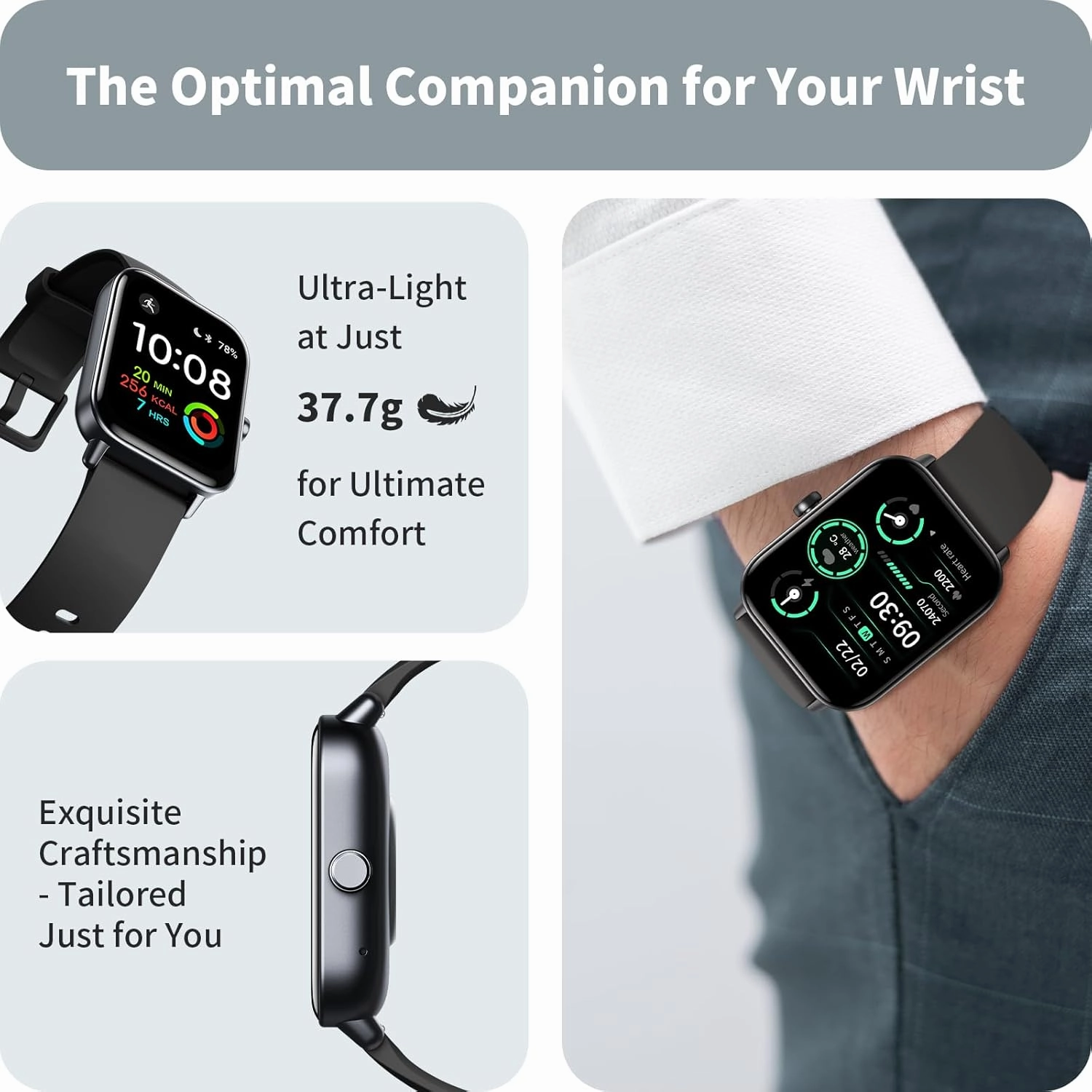 Smart Watches for Men, 1.8" Screen Activity Tracker, Heart Rate/Sleep/SpO2 Monitor, Make/Answer Calls, IP68 Waterproof Smartwatch for iPhone/Samsung/Android, 101  Sport Modes Fitness Reloj Inteligente