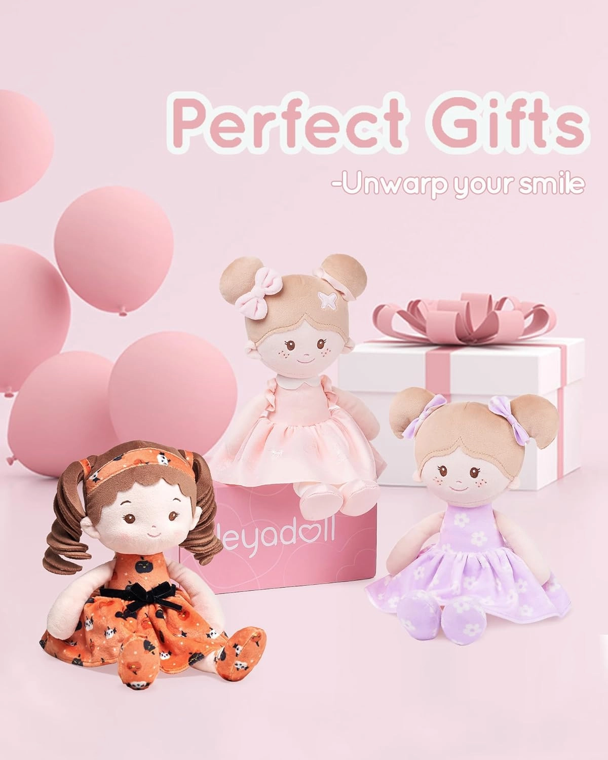 Soft Baby Doll Toys (12''), My First Baby Rag Doll for 1 Year-Old Girl Birthday Gift, Christmas Plush Toys Gift for Toddler Kids Infants-Halloween Special-Pumpkin