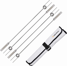 Solo Stove for Fire Pits Sticks Stainless Steel, Great for Roasting Marshmallows and Hot Dogs Marshmallow Sticks Fire Pit Accessories for Smores Maker | Set of 4 with Protective Casing