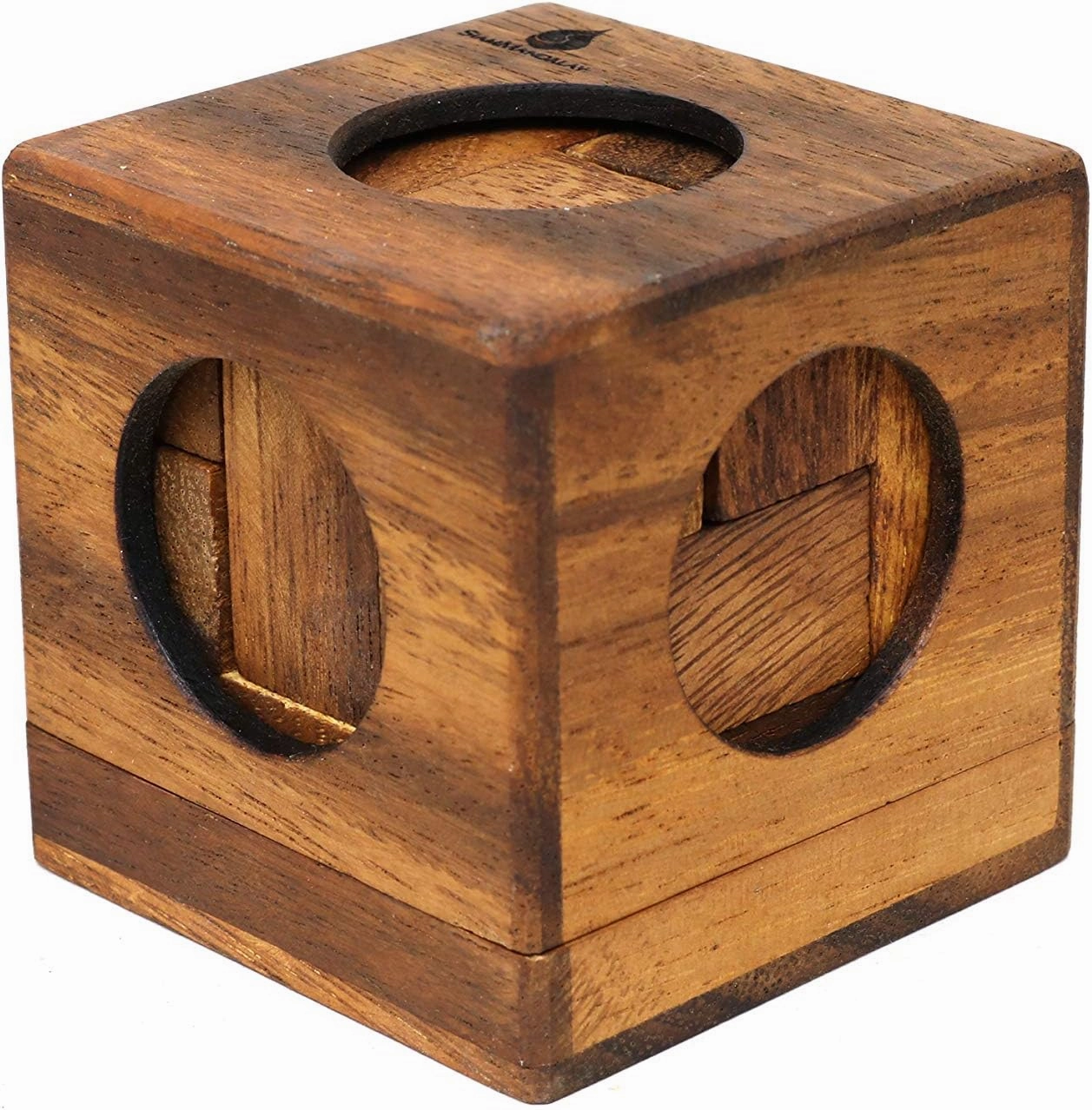 SOMA Cube Game: Wooden Puzzle for Adults Handmade 3D Brain Teaser Cube Brain Teaser Puzzle STEM Skill Builder Interlocking Game. Handmade Desk Accent for Offices