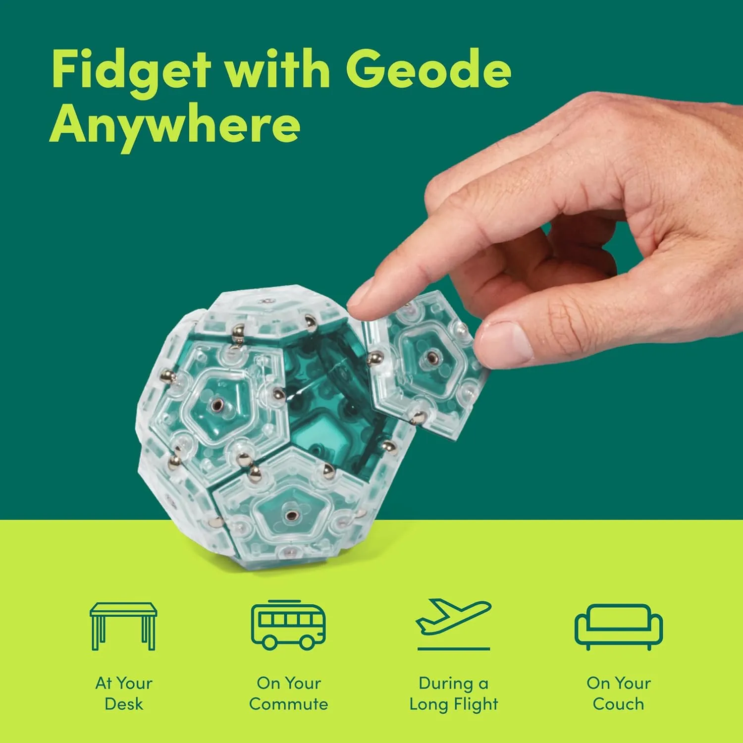 Speks Geode Magnetic Fidget Toy | Sensory Desk Toy for Adults & Teens 14  | Stress Relief Gift, Easter Basket Stuffer | Sphere, Mile High