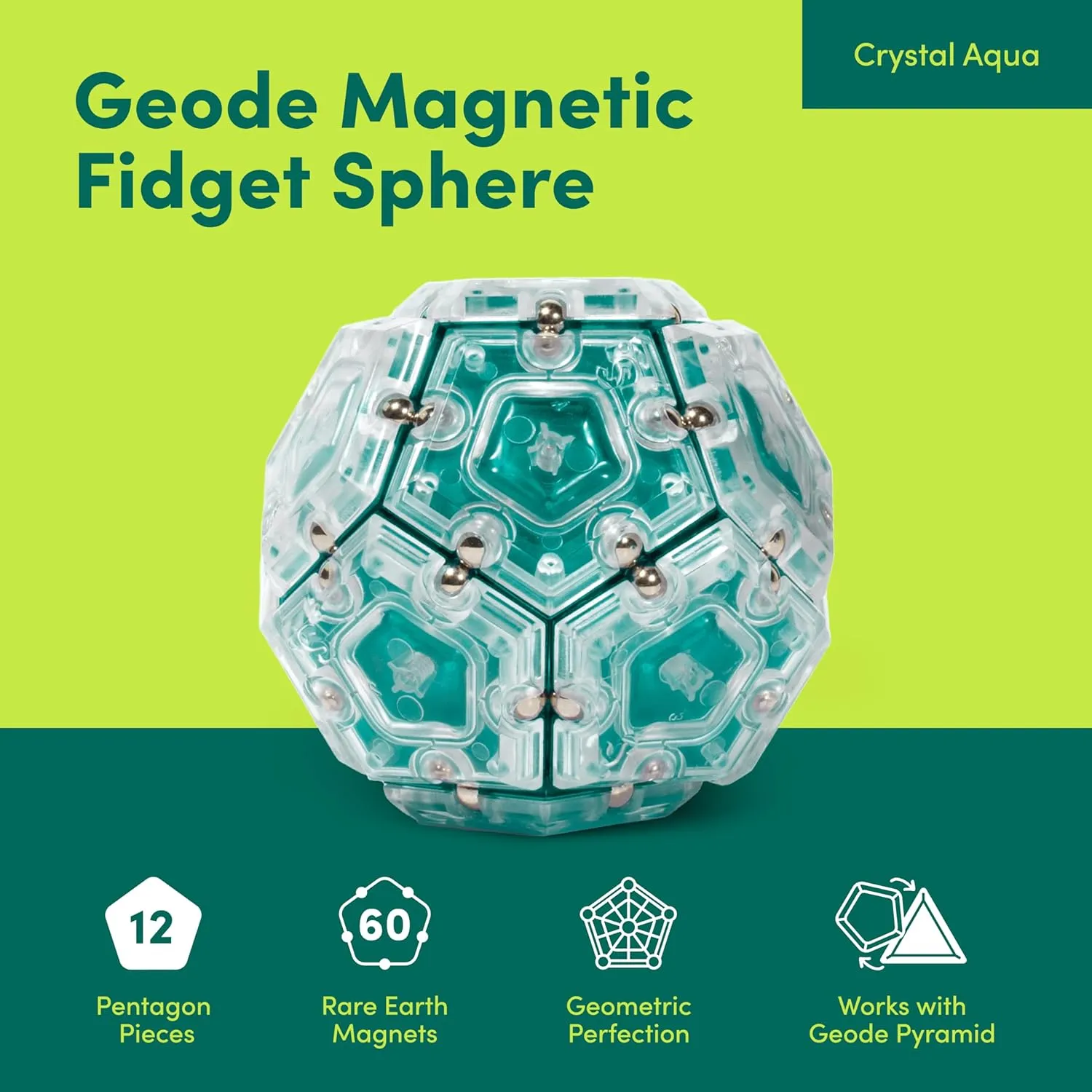 Speks Geode Magnetic Fidget Toy | Sensory Desk Toy for Adults & Teens 14  | Stress Relief Gift, Easter Basket Stuffer | Sphere, Mile High