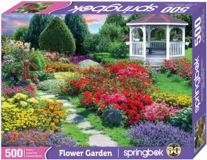 Springbok Flower Garden 500 Piece Puzzle for Adults - Featuring a Beautiful Garden in Bloom