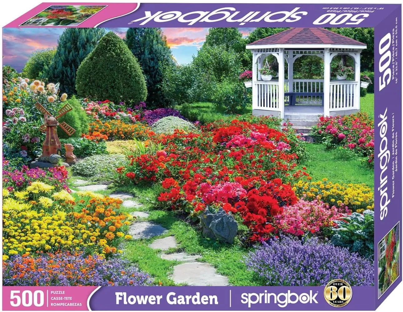 Springbok Flower Garden 500 Piece Puzzle for Adults - Featuring a Beautiful Garden in Bloom