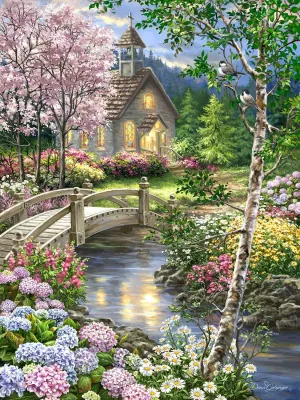 Springbok Puzzle to Remember - Alzheimer & Dementia Activity - 100 Piece Jigsaw Puzzle Spring Chapel - Made in USA