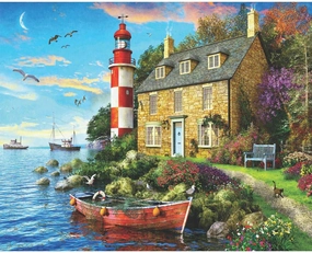 Springbok's 1000 Piece Jigsaw Puzzle The Cottage Lighthouse - Made in USA