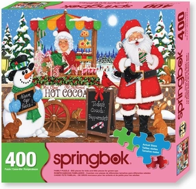 Springbok's Mrs. Claus' Sweet Shop 400 Piece Family Jigsaw Puzzle Features Mrs and Mr. Claus Sharing Their Favorite Holiday Treats - Great for Family Game TIme